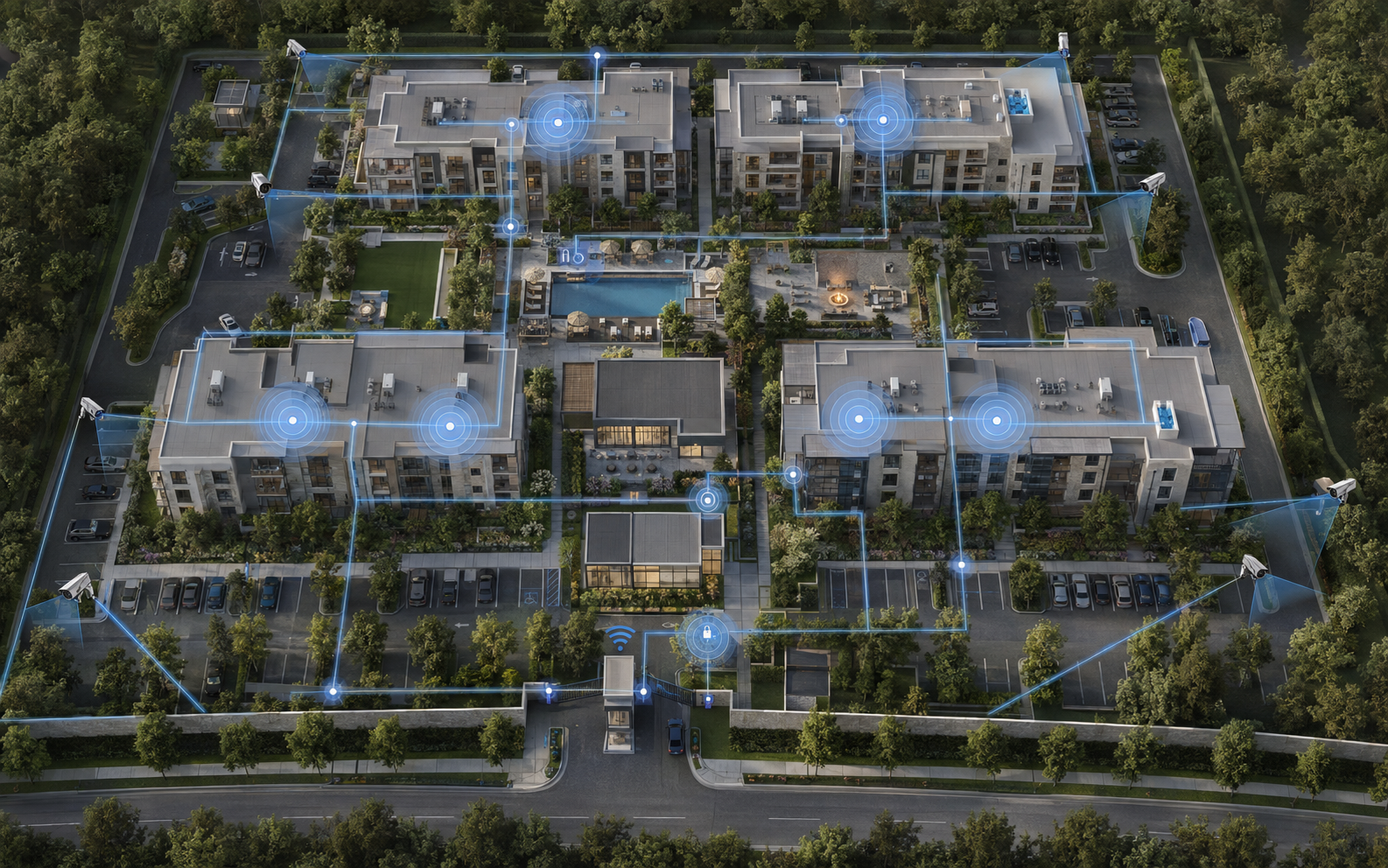 Property technology assessment map showing connectivity, access and security coverage